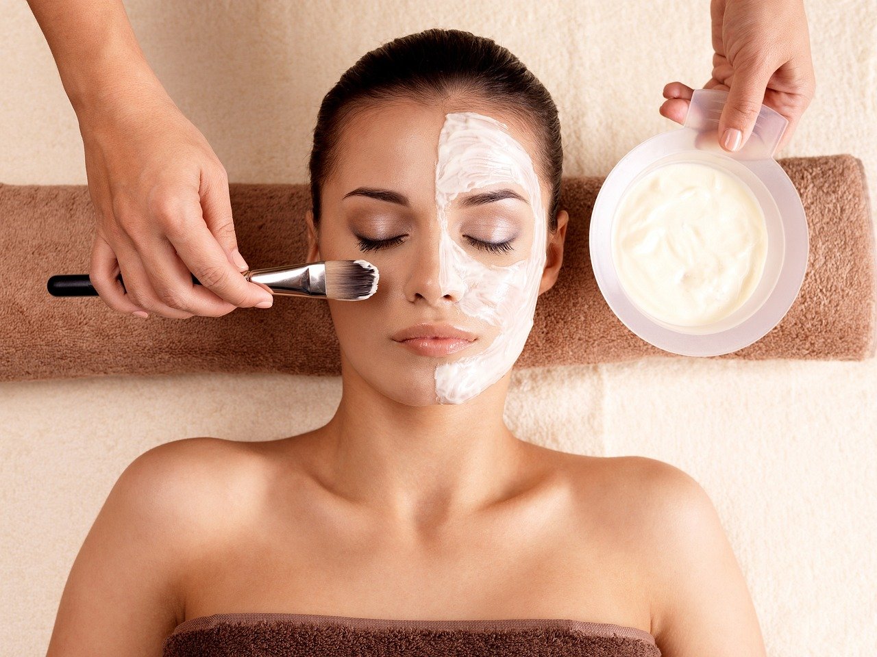 Image of woman receiving a facial - a non evasive treatment to improve skincare